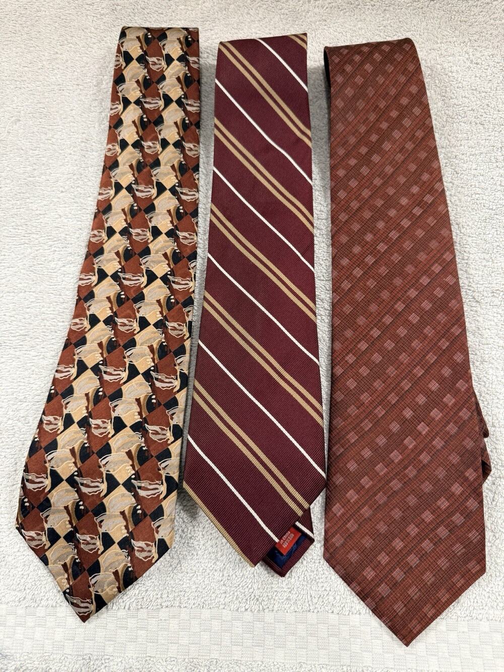 Vintage Men’s Tie Lot 3 Silk Designer Calvin Klein Chaps Carlos DeVenezia 90s